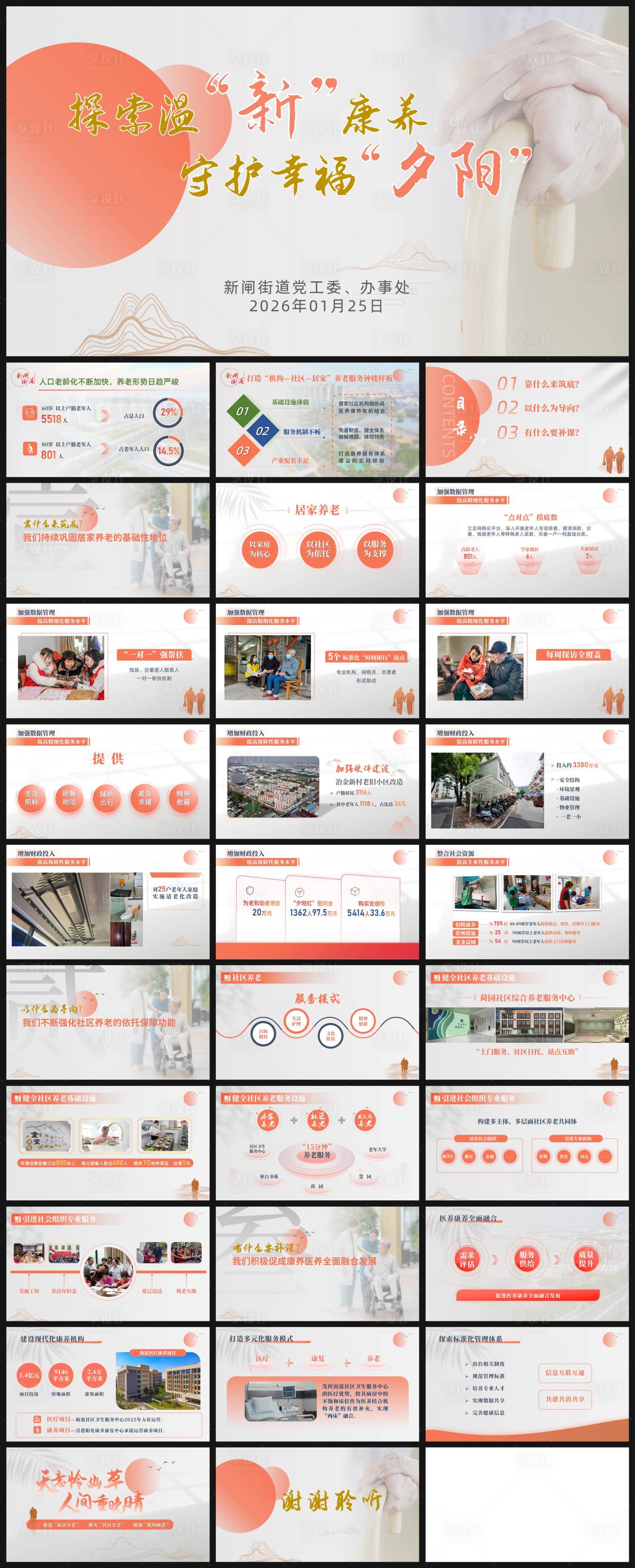 源文件下载【享设计】搜索编号：56300035227308191【政府社区街道项目汇报PPT】