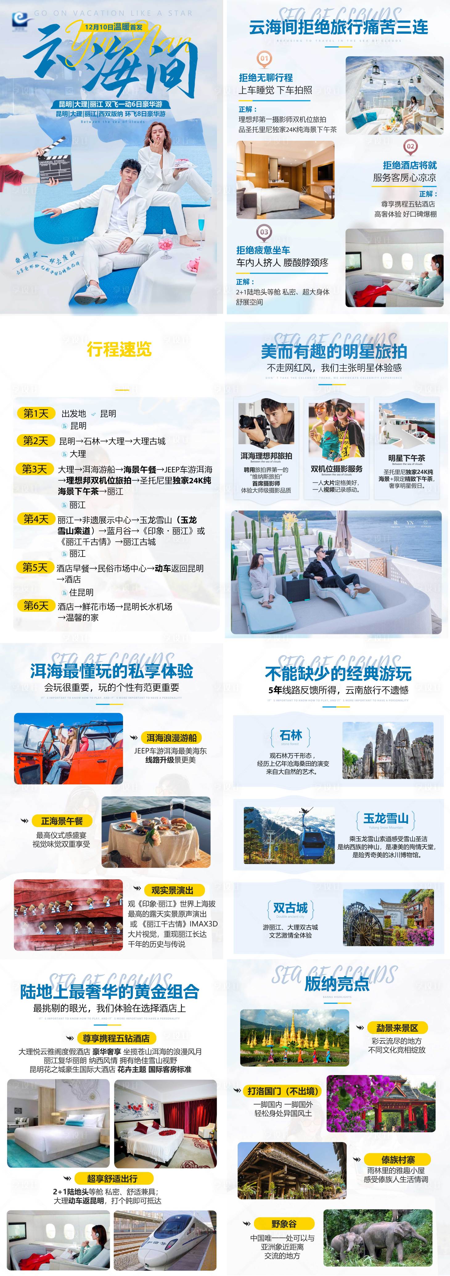 源文件下载【享设计】搜索编号：55320034901667323【大理丽江双飞旅游图文九宫格】