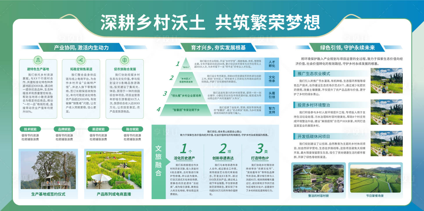 源文件下载【享设计】搜索编号：25220035002169221【助力发展乡村经济展板宣传栏】