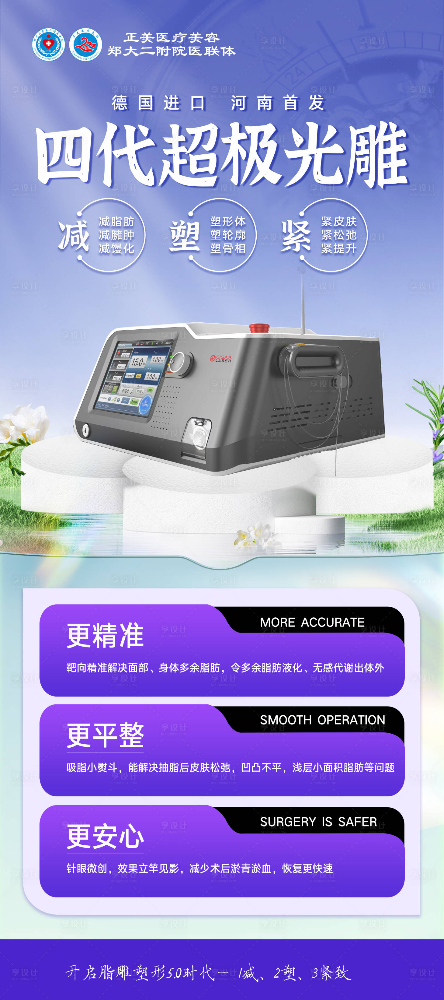 源文件下载【享设计】搜索编号：28440034815643439【医美4代超级光雕海报】