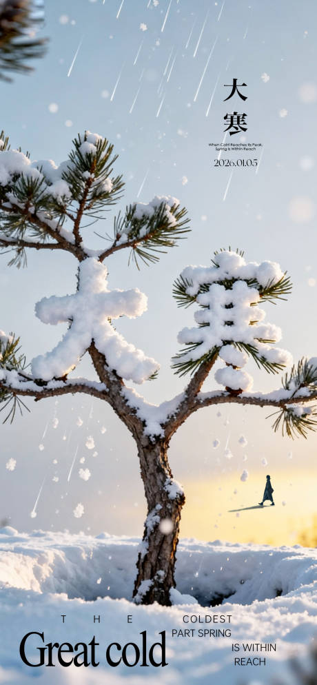 源文件下载【享设计】搜索编号：50190034879358608【大寒节气海报】