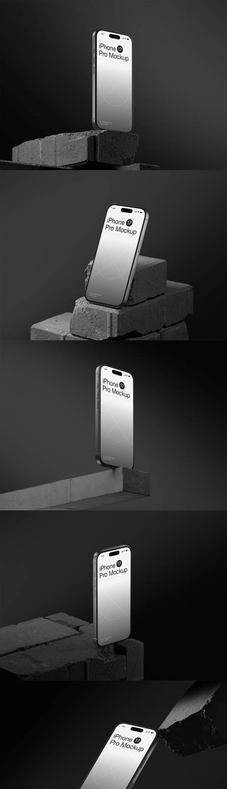 源文件下载【享设计】搜索编号：19960035172409186【砖块场景iPhone17Pro样机】