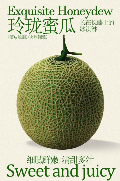 源文件下载【享设计】搜索编号：96710034811753084【简约哈密瓜水果宣传海报】