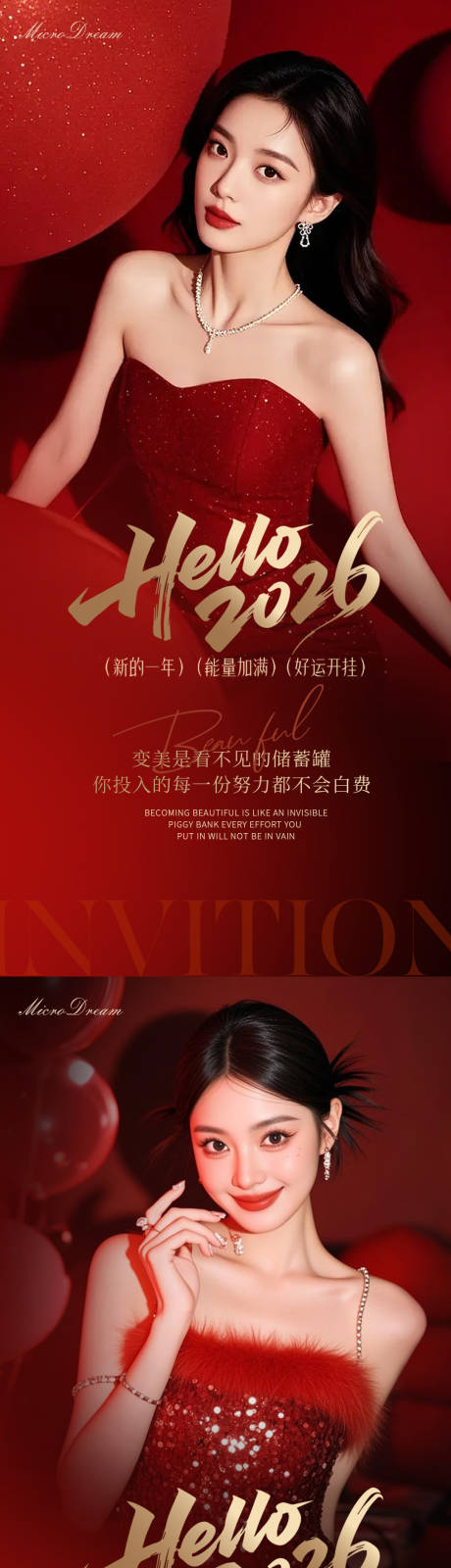 源文件下载【享设计】搜索编号：34300034954532246【美业医美2026新年海报】