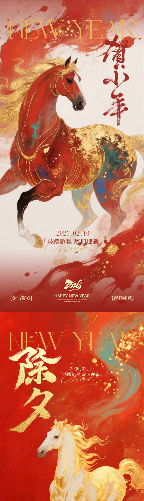 源文件下载【享设计】搜索编号：87740035225314372【小年除夕系列海报】