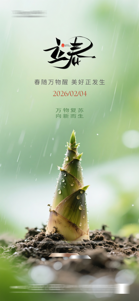 源文件下载【享设计】搜索编号：58120035304282874【立春节气海报】