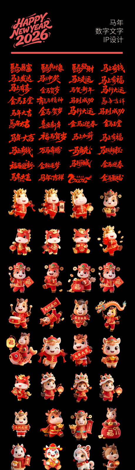 源文件下载【享设计】搜索编号：93400034867166555【马年主题标题IP卡通设计】