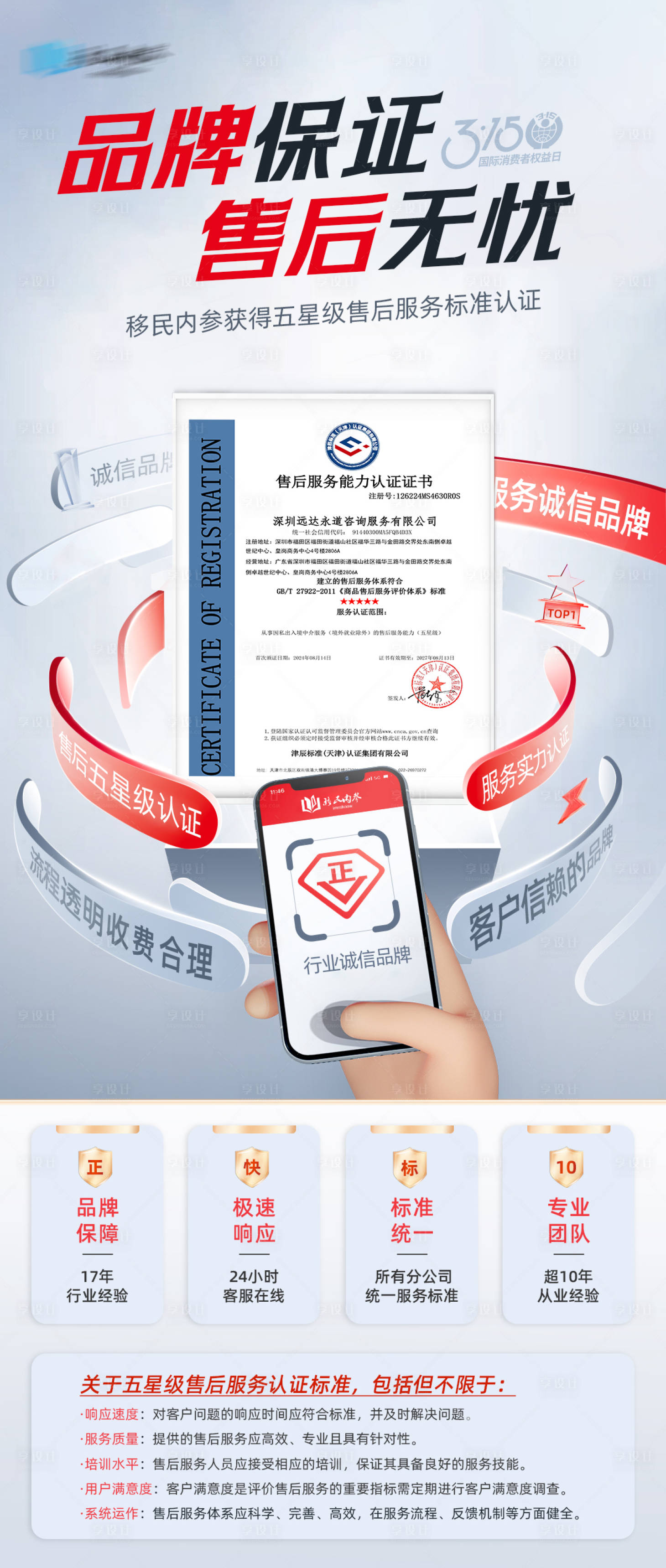 源文件下载【享设计】搜索编号：63020035044873118【315活动诚信营销海报】