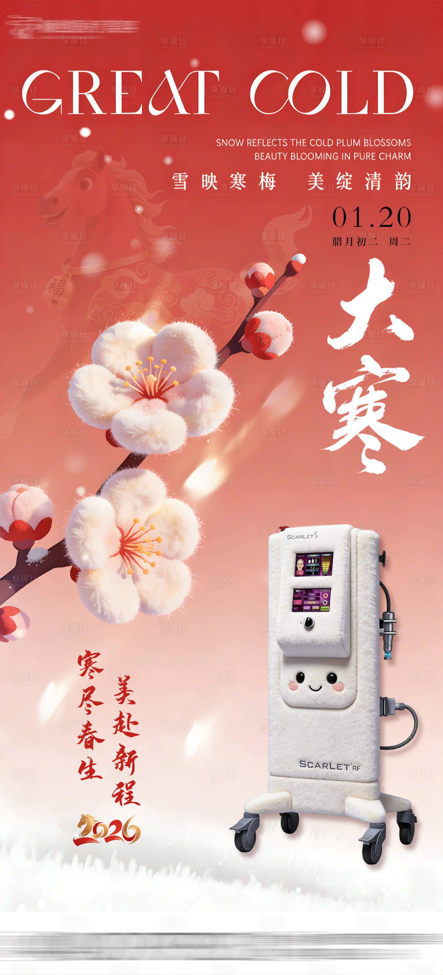 源文件下载【享设计】搜索编号：86210035091013125【医美大寒节气海报】