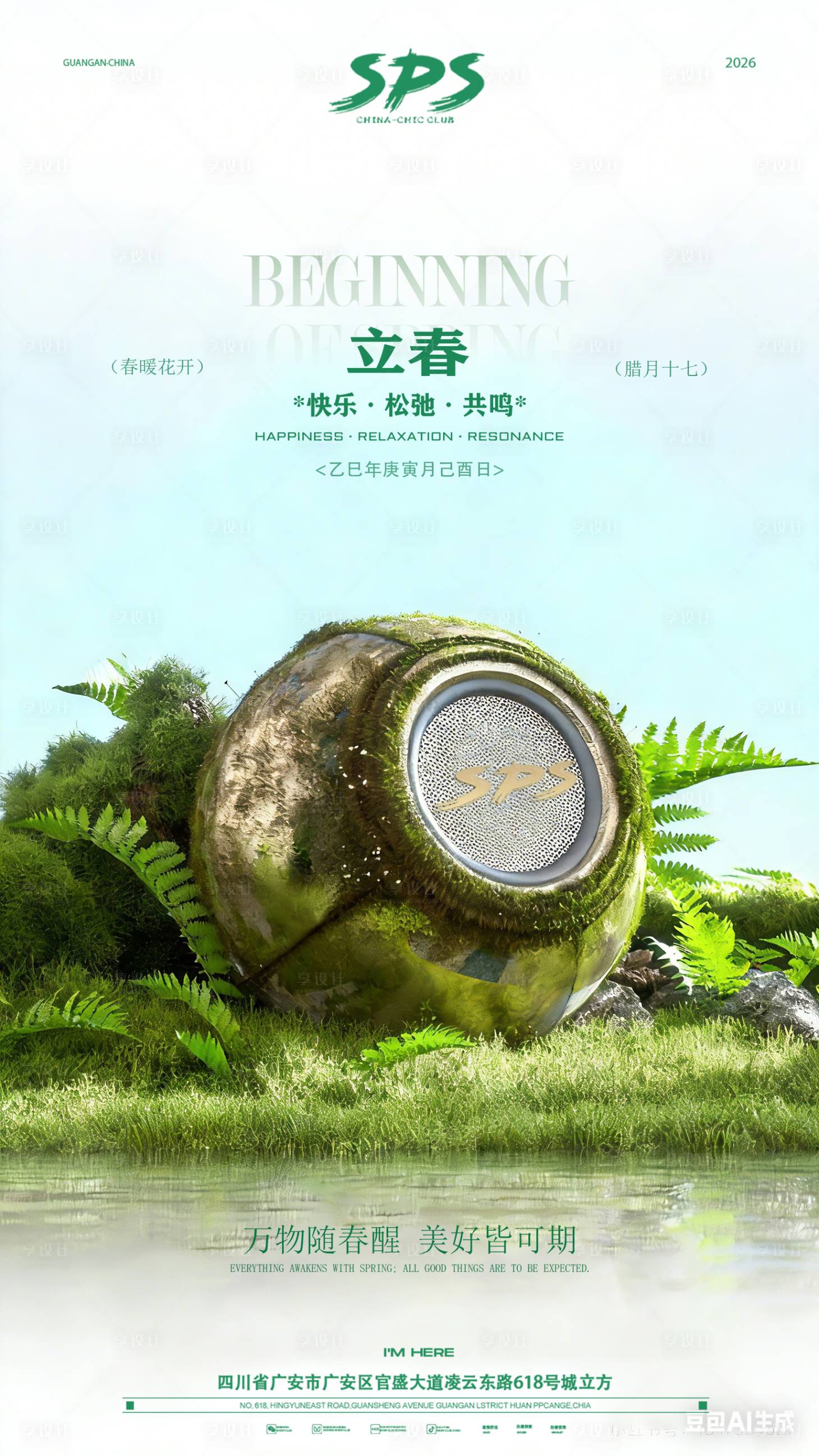 源文件下载【享设计】搜索编号：29440035261638382【酒吧立春节气海报】