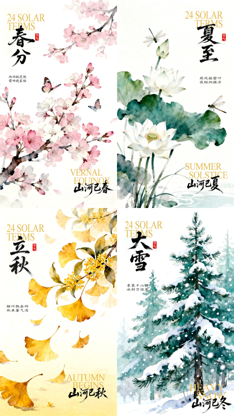 源文件下载【享设计】搜索编号：47760035032124258【四季节气海报】