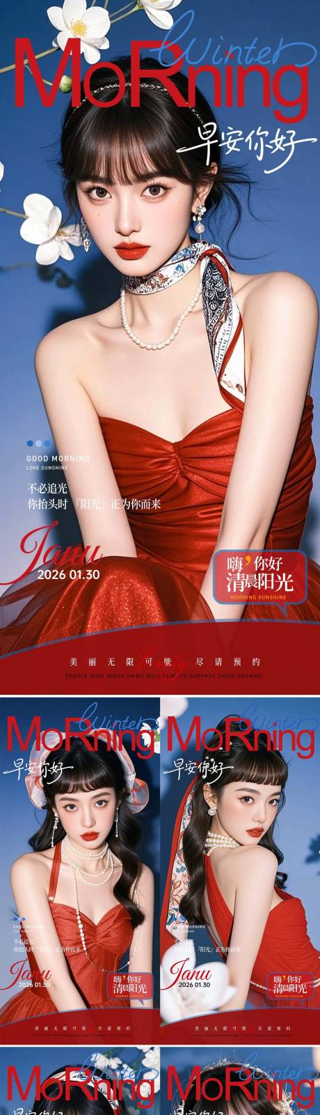 源文件下载【享设计】搜索编号：28730034944948339【医美整形早安日签系列海报】