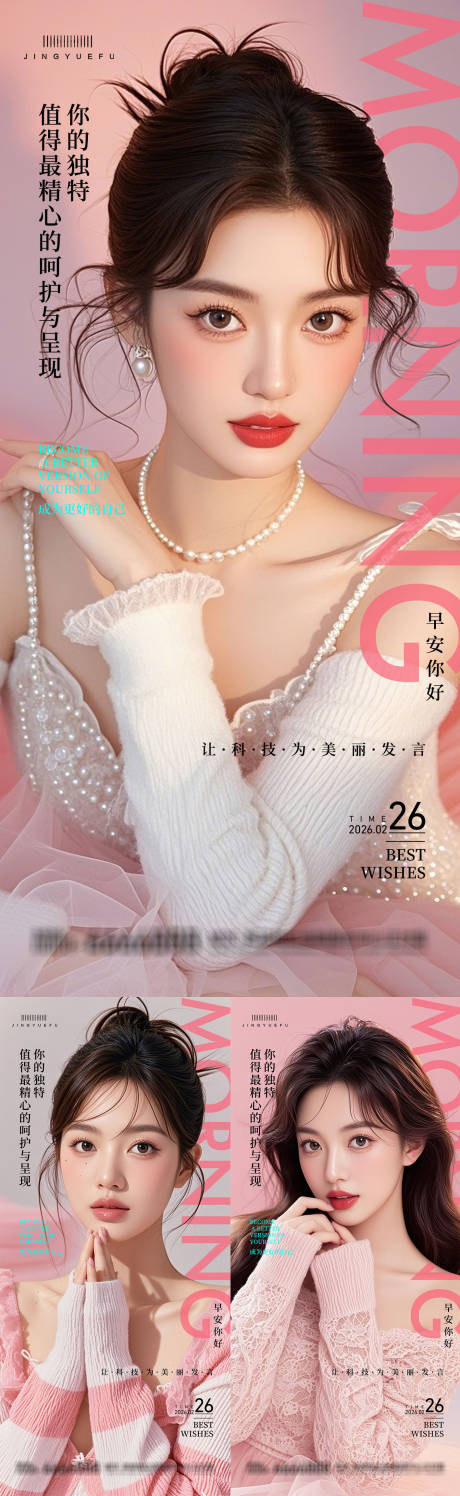 源文件下载【享设计】搜索编号：26620035169919130【医美早安系列海报】