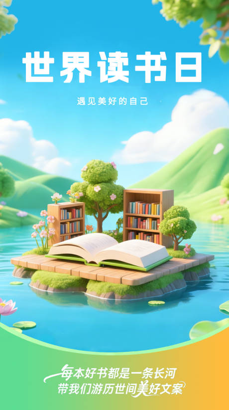 源文件下载【享设计】搜索编号：73170035282801847【读书日营销海报】