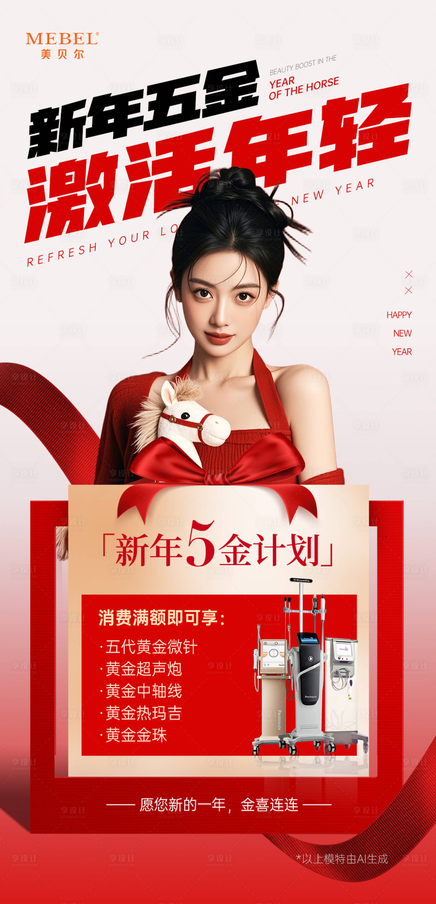 源文件下载【享设计】搜索编号：51150034812065855【医美新年激活年轻海报】