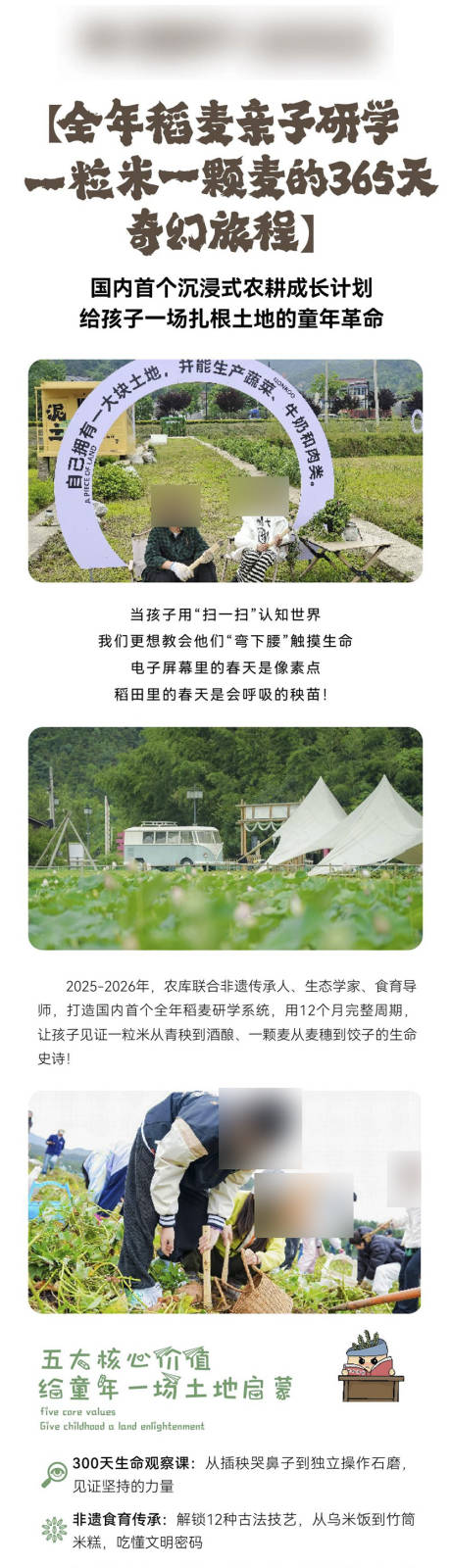 源文件下载【享设计】搜索编号：57800035195595482【麦稻亲子研学长拉页】