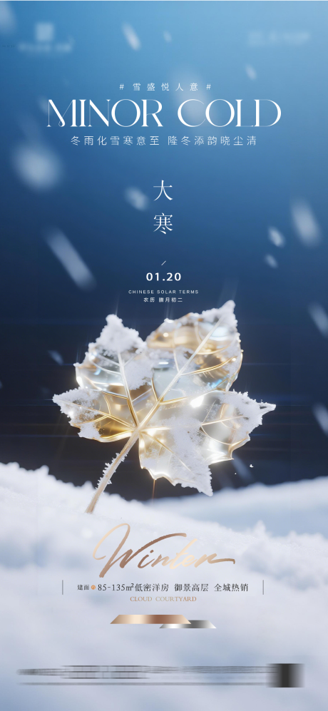 源文件下载【享设计】搜索编号：97930034871767853【大寒质感节气海报】