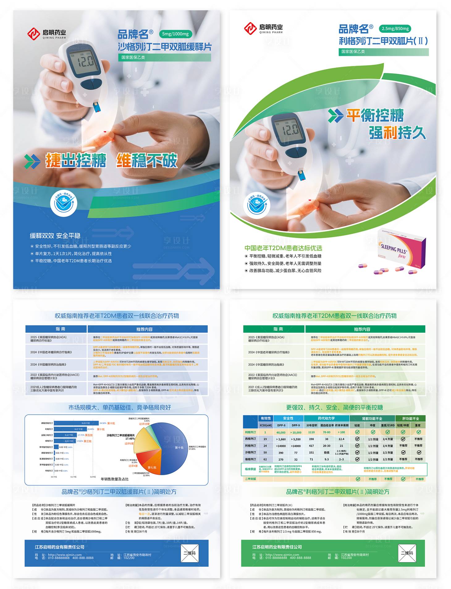 源文件下载【享设计】搜索编号：55420034997048497【药品宣传单页降糖药指南】