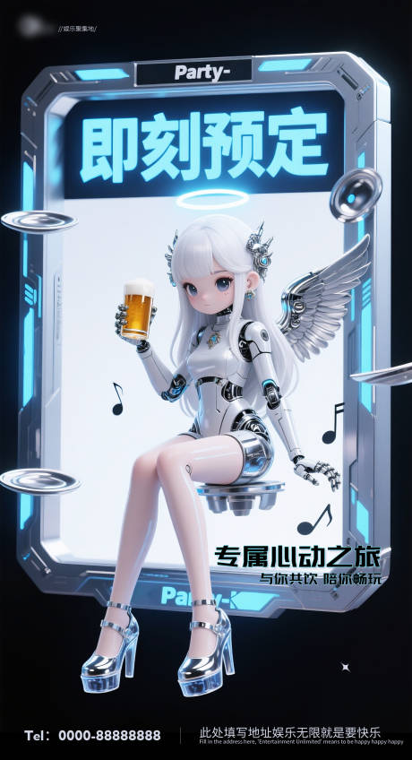 源文件下载【享设计】搜索编号：92790035037169067【酒吧夜店预定邀约预定海报】