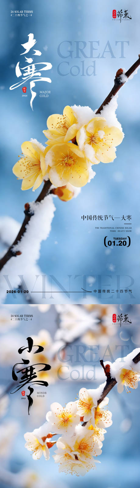 源文件下载【享设计】搜索编号：25170034816043907【大寒节气风景海报】