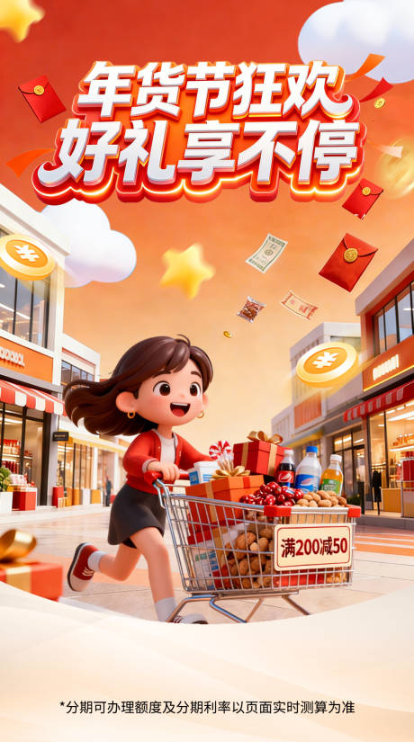 源文件下载【享设计】搜索编号：62160035205802281【新年年货促销海报】