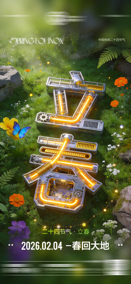 源文件下载【享设计】搜索编号：21070035224821479【酒吧立春二十四传统节气海报】