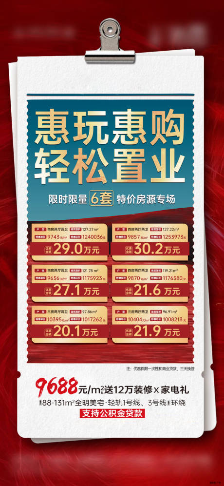 源文件下载【享设计】搜索编号：10260035235518198【地产报纸特价房房源海报】