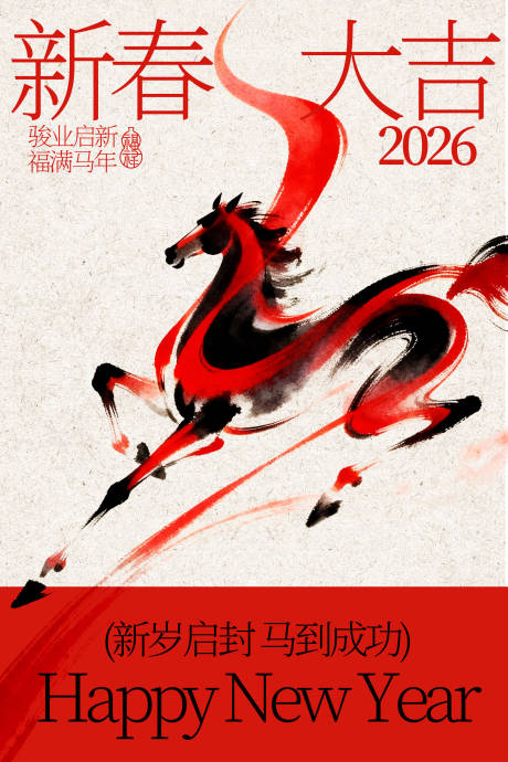 源文件下载【享设计】搜索编号：92850035246314995【马年新春节日海报】