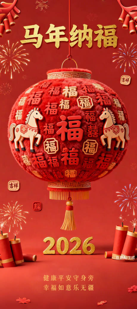 源文件下载【享设计】搜索编号：85250034965911640【马年纳福海报】