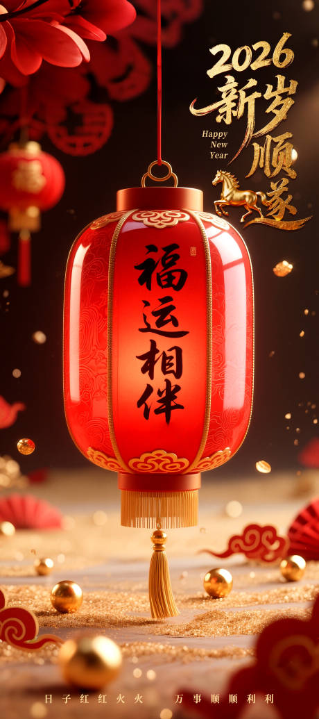 源文件下载【享设计】搜索编号：29840034892033446【新岁顺遂海报】