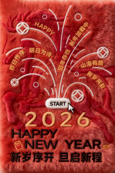源文件下载【享设计】搜索编号：57850034917582275【马年新春毛绒海报】