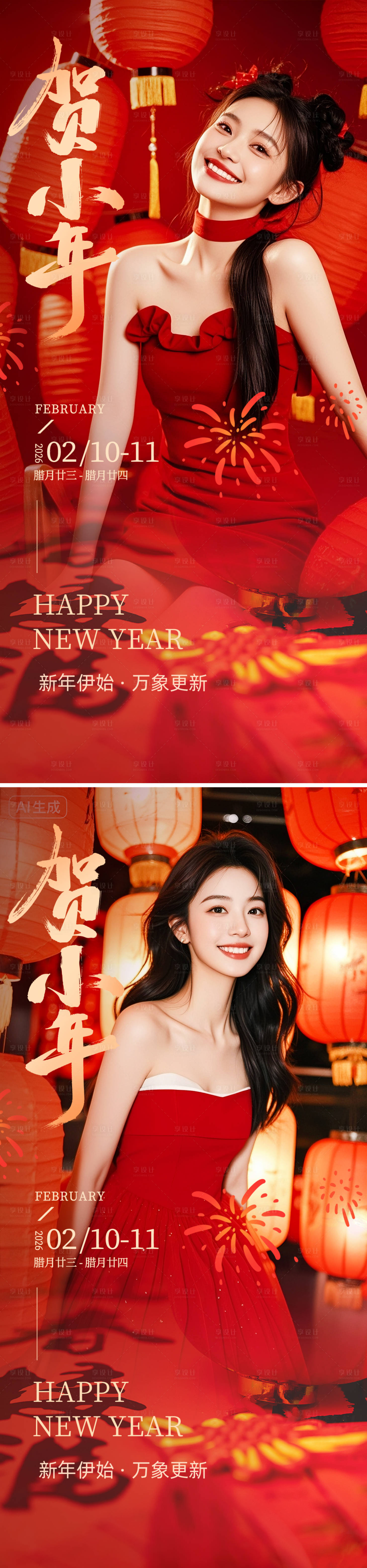 源文件下载【享设计】搜索编号：13050035183277941【小年海报】