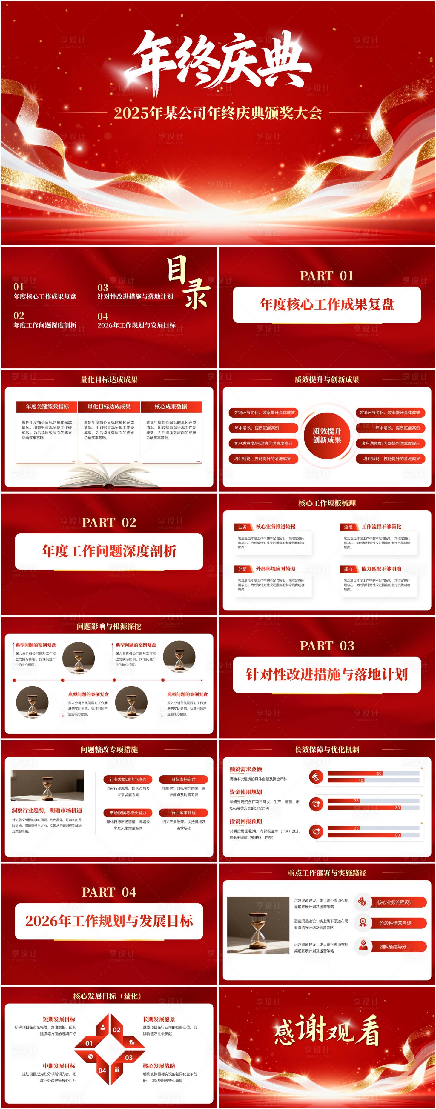 源文件下载【享设计】搜索编号：65380034862123594【年终庆典年会红色大气喜庆简约年终汇报】