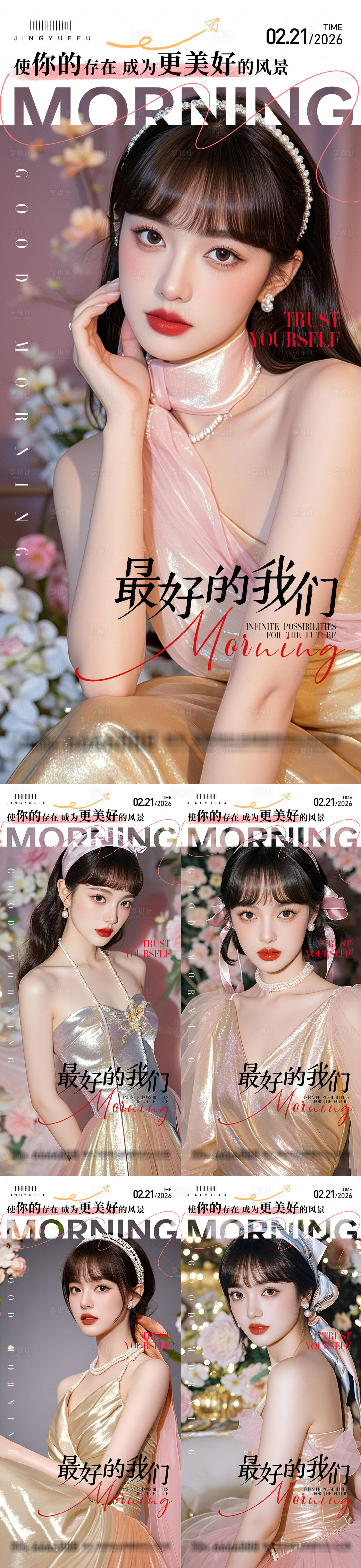 源文件下载【享设计】搜索编号：57240034913924682【医美早安图系列海报】