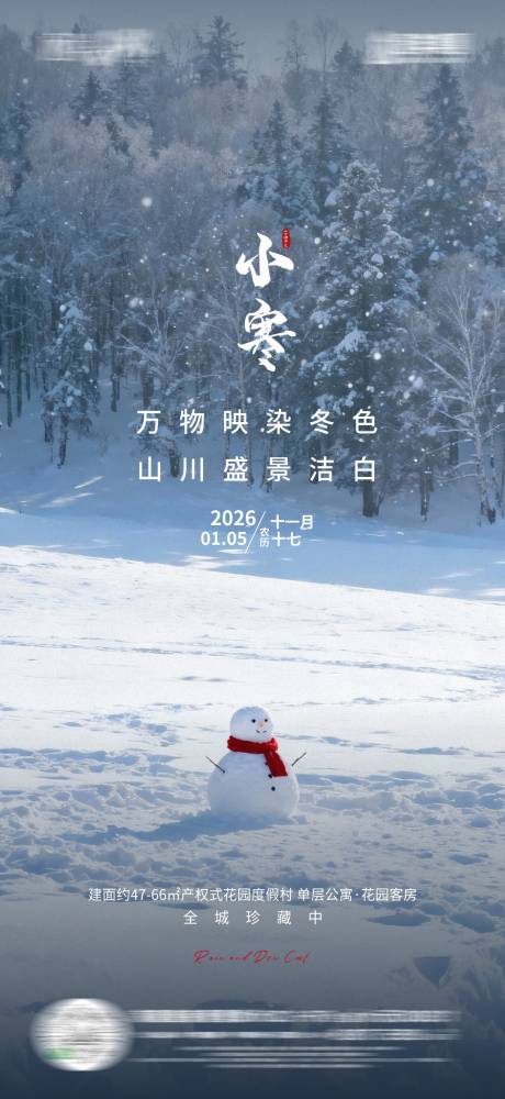 源文件下载【享设计】搜索编号：18370034820085315【地产小寒节气海报】