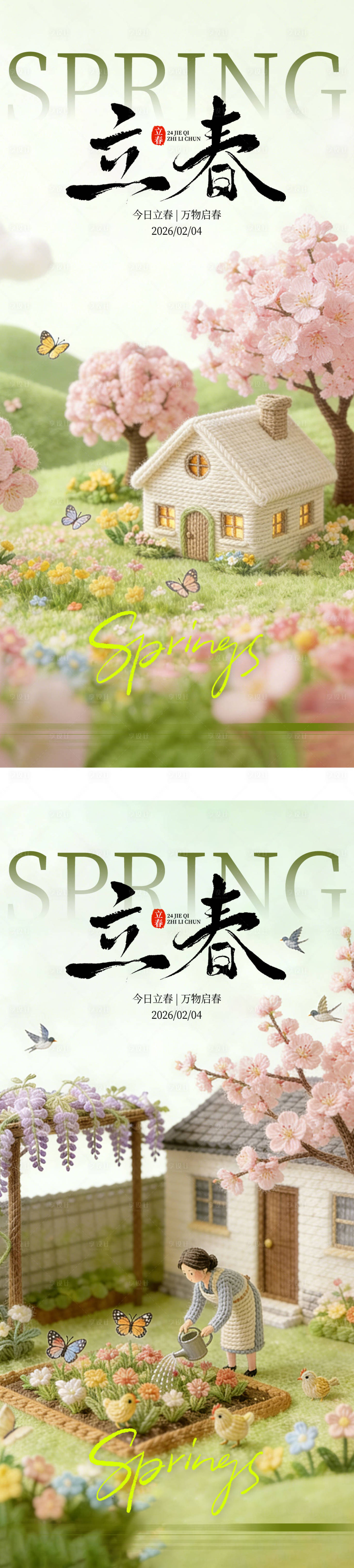 源文件下载【享设计】搜索编号：81500035116007487【立春系列海报】