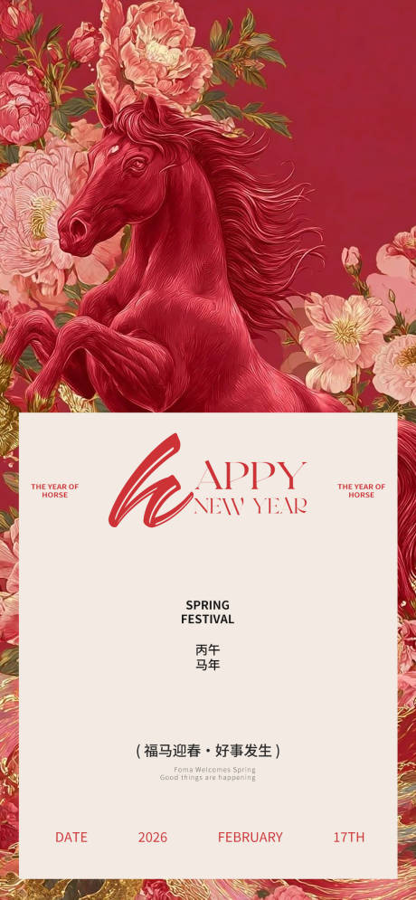 源文件下载【享设计】搜索编号：95140035305253403【马年新年海报】