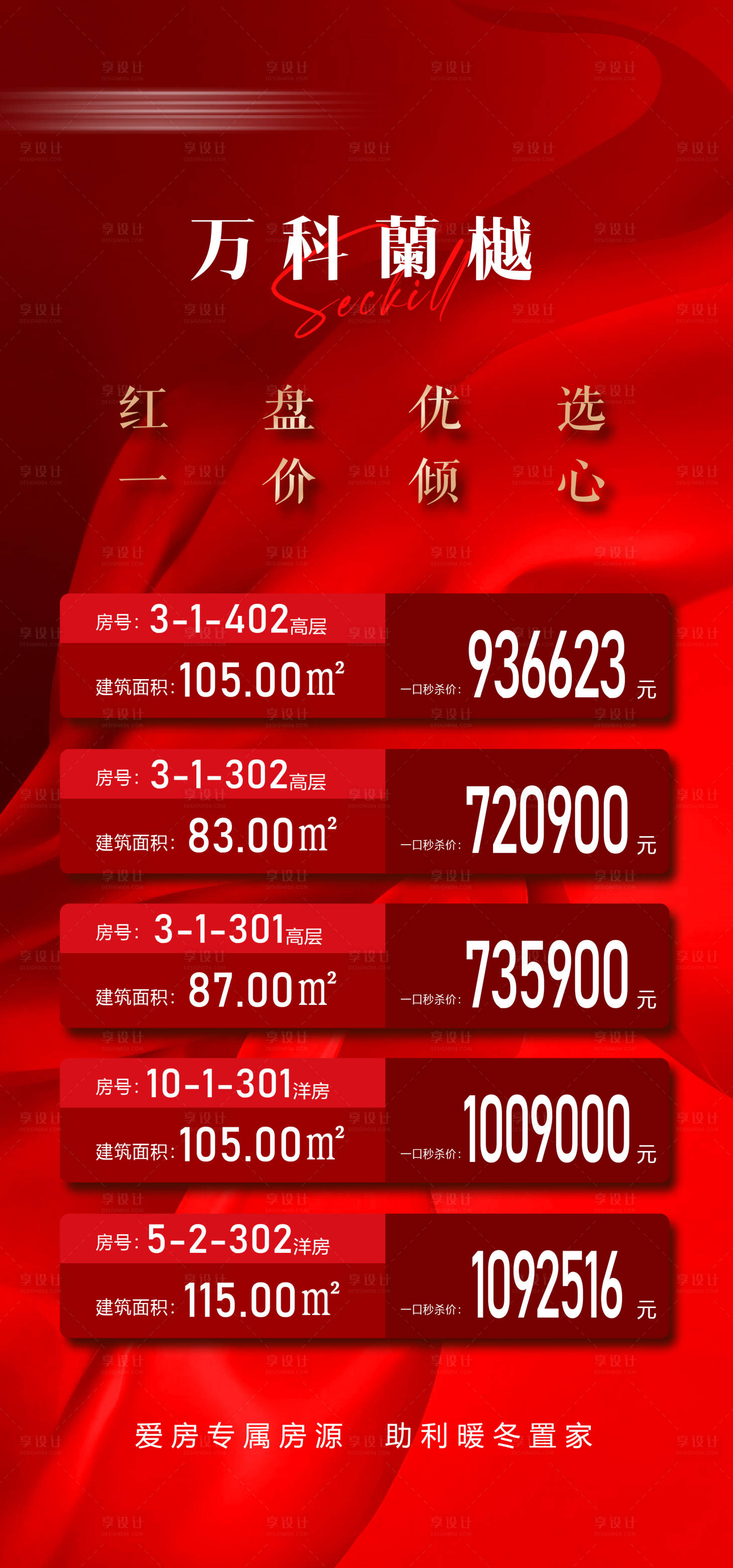 源文件下载【享设计】搜索编号：30300035040224081【新年专属房源海报】