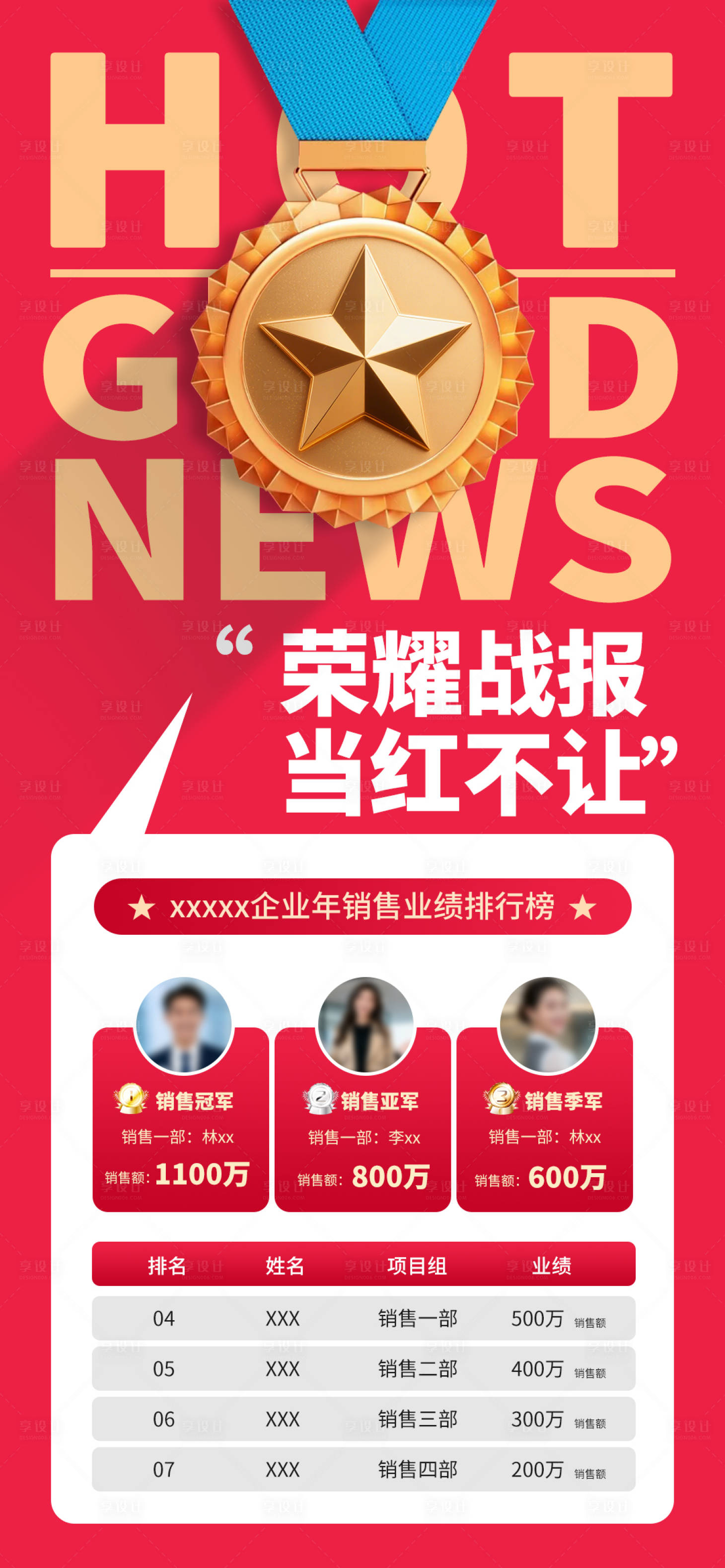 源文件下载【享设计】搜索编号：81030035194659503【企业荣誉喜报长图海报】