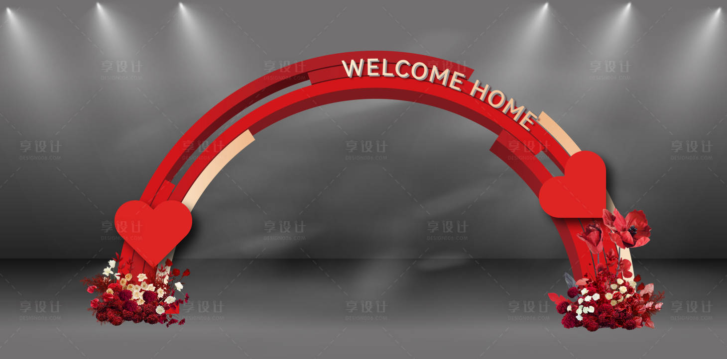 源文件下载【享设计】搜索编号：58190034990123500【房地产交付门头龙门架异形】