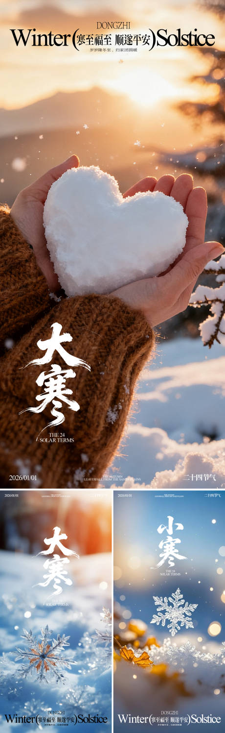 源文件下载【享设计】搜索编号：22580034967135151【小寒大寒海报】