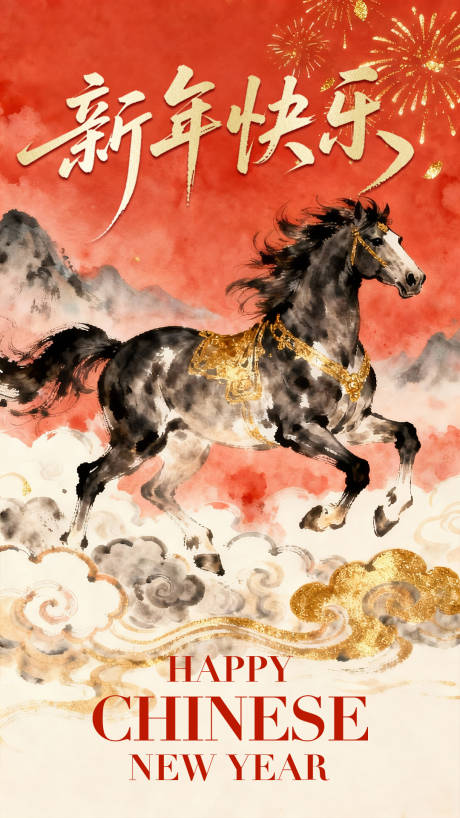 源文件下载【享设计】搜索编号：55450034973149338【马年海报】