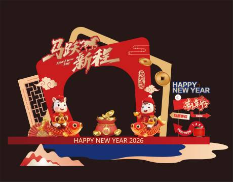 源文件下载【享设计】搜索编号：19640034999327695【马年新春拱门装饰】