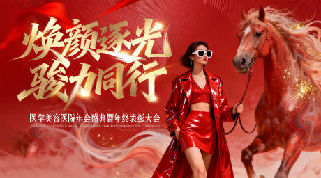 源文件下载【享设计】搜索编号：85650035205636396【医美马年年终表彰大会桁架】