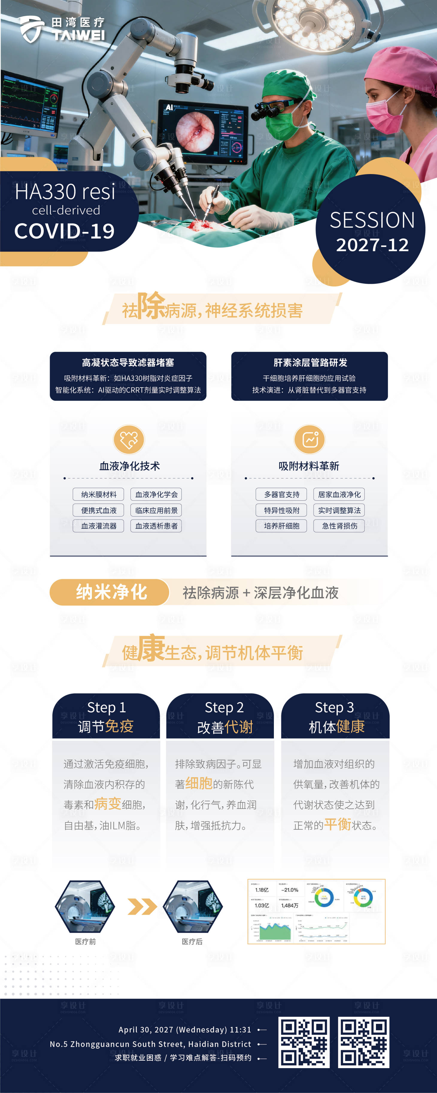 源文件下载【享设计】搜索编号：48850034997749359【医疗医药商务高级论坛易拉宝展架】