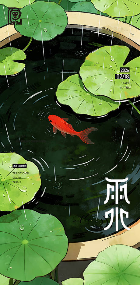 源文件下载【享设计】搜索编号：84320035213339649【雨水节气海报】