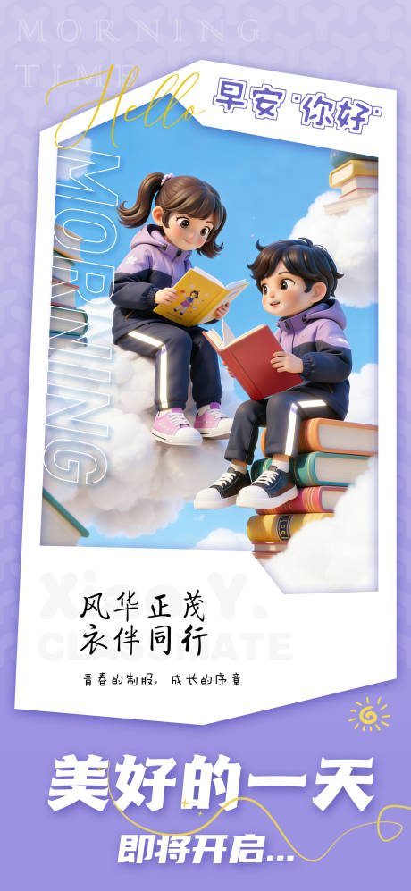 源文件下载【享设计】搜索编号：98320035150256897【早安日签海报】