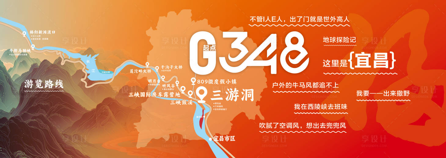 源文件下载【享设计】搜索编号：64290034952445591【游览路线图】