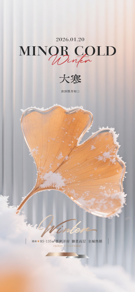 源文件下载【享设计】搜索编号：63290034895531098【大寒质感节气海报】