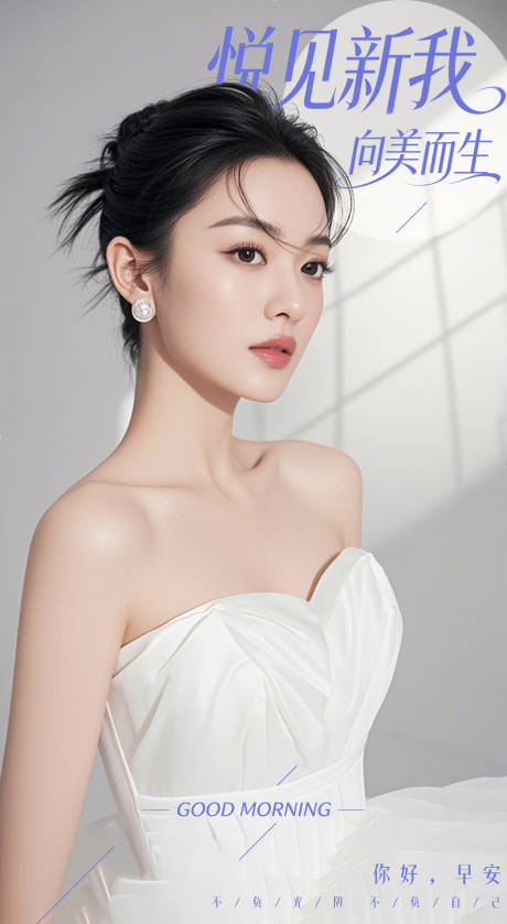 源文件下载【享设计】搜索编号：44770035086827365【医美早安简约海报】